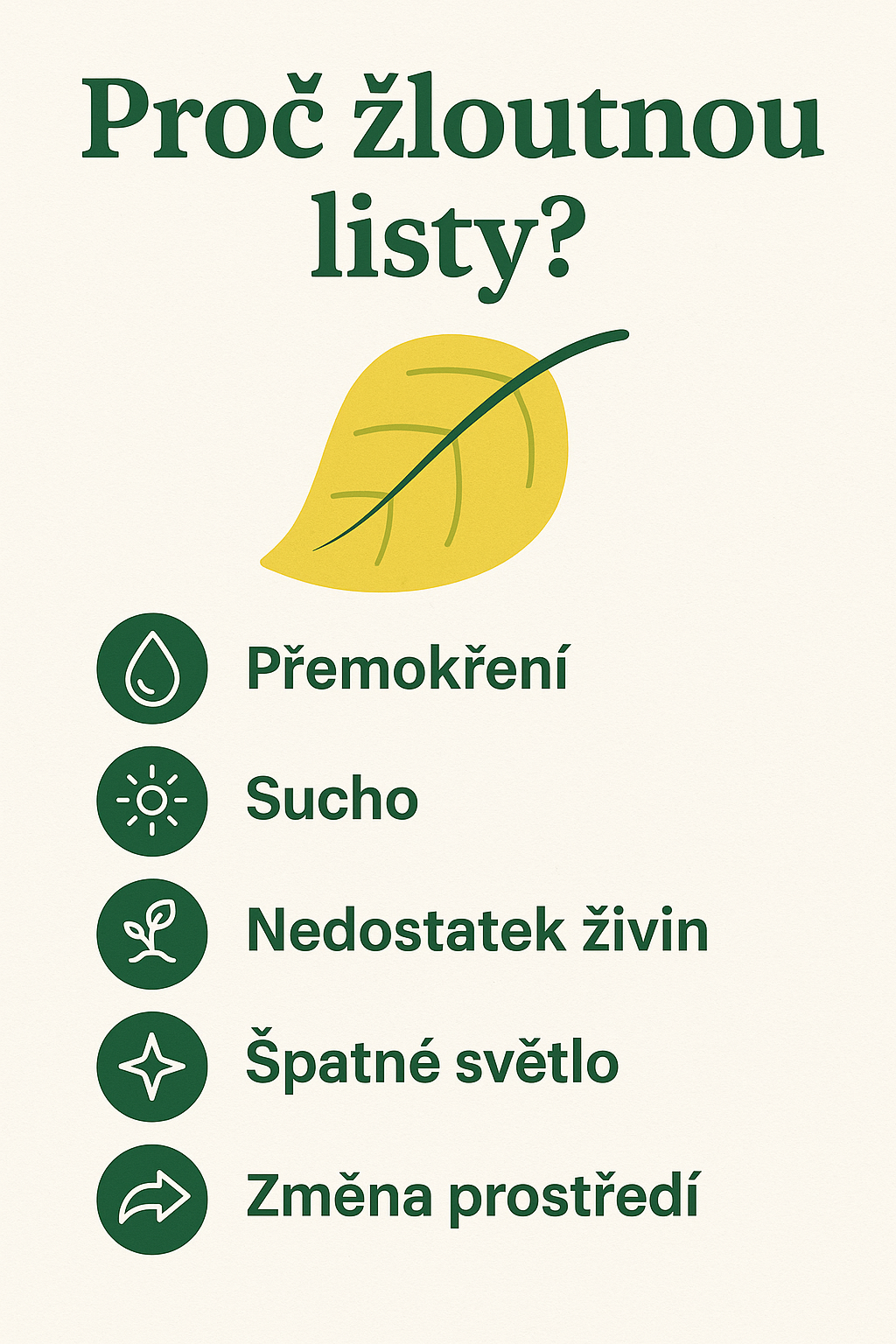 Proč listy žloutnou